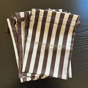 Henri Bendel Striped Drawstring Jewelry Bag Pouch